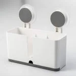 Kienlix Self Adhesive Magic Sticker Toothbrush Holder Wall Mounted for Bathroom, Organizer for Electric Toothbrushes, Toothpaste, Shaver, Razor and Makeup Brush