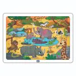 Mini Leaves Multicolor Wood Wild Safari Animals Jigsaw Puzzle 36 months (Pack of 24)