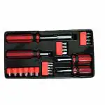 HUENISH 23 pcs Screw Driver Set, red and Black Screwdriver Set, Screwdriver Assorted Tools Life Assistance T 189 Multcolor