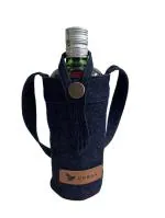 URBAA Wine Bottle Bag, Wine Bag, Bottle Cover/Case Bag, Bottle Carry Bag Handcrafted Denim Bag for Bottles-Round