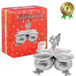 Nutristar Handmade German Silver Chopala Gift Item 4 Bowls Attached Together 13xcm 13xcm 14xcm