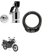 QiisX Heavy Duty Disc Brake Lock Anti Theft Security Lock with Helmet Lock Premium Black Heavy Number Lock for Honda CB Unicorn 150