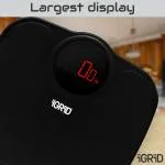 iGRiD Precision Electronic Personal Digital Weighing Machine for Body | Bathroom Scale | Weighing scale for Home | 200 KG | Black |