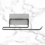 Xtend Self Adhesive Toilet Paper Holder Tissue Paper Roll Towel Holder/Hanger/Towel Bar Stand for Bathroom Accessories (Standard Size, Black) - Pack of 1