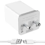 Yleef Fast Charger for Oppo A54, A 54 Charger Original Adapter Like Wall Charger | Mobile Charger | Fast Charger | Android USB Charger with 1 Meter USB Type C Charging Data Cable K U1- (2.4 Amp, White