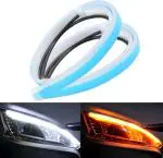 AutoBizarre White Amber Stick-on Above Headlamp Flow LED Sequential Daytime Running Lights