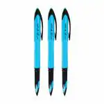 Uni-ball UBA188 ELM Roller Ball Pens Blister, Sky Blue Body, 0.5 mm Tip, Blue Ink, Pack of 3