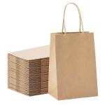 DCGPAC Brown Gusset Twist Handle Grocery Bags - 9.5in x 9.5in x 5.5in (Pack Of 10)