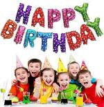 FANEX Plastic Solid Happy Birthday Letter Foil Balloon