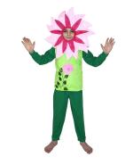 Kaku Fancy Dresses Flower Costume,Rose Costume,Nature Costume -Pink-Green, 16-17 Years, For Boys & Girls
