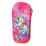 SHANAYA Premium Stylish 3D Hardtop Embossed Cute Flying Unicorn Castle Smiggle EVA Pencil Pouch Case for School College Girls Boys Stationary Items (Random Color)