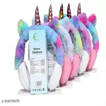 KHILONEWALA Unicron Wired Headphone for Girl on Ear Fur Unicorn Soft Headphone for Cute Girls for Online Classes Used, for Music with 1.2m Long Wire Best Gift (Pack of 1