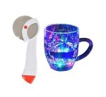 FIRST FRONT Stainless Steel Apex Pizza Cutter With LED Lighting Glass Mug/Cup and (Multicolour, Pack of 2)