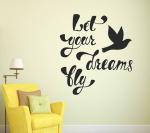 Lanstick Vinyl Black Walldecor Dreamy Quotes Image Self Adhesive Wall Sticker 24 inch
