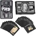 GOTHI Playing Cards Decks of Cards Premium Cool Poker Cards Games with Unique Bright Colors - Standard Size Card Decks Fun Games for Family Game Parties, Black Dollar Pattern, Great for Party, Game and Magic PACK OF 1