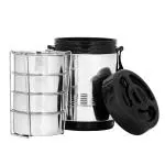 IDEAL PRIME Stylish Insulated Stainless Steel 4 Compartment Lunch Box With 1 Sauce Container 1500 ml Leak Proof Steel 4 Container Thermoware Tiffin Box For Office travel Employees Pack Of 1