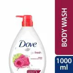 Dove Renewing Raspberry Body Wash with Lime Pump Bottle, Go Fresh Nourishing Shower Gel 1Ltr