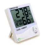 RCSP Digital Room Thermometer With Humidity Indicator And Clock Indoor And Outdoor Large LCD Display For Home