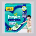 Pampers All Round Protection Happy Skin Pants, With Anti Rash Lotion (Size-L) (Count-40)