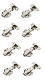 4-YOU Silver Steel Full Overlay 14 to 22 mm Soft Close Hydraulic Clip On Concealed Hinge - 0 Degree Crank (pack of 4)