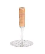 Dynore Stainless Steel Pav Bhaji Masher, Boil Potato Masher Other Vegetable Masher With Wooden Handle