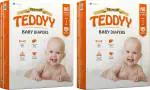 Teddyy Premium New Born/ XS Size - 132 diapers| Pack of 2 |(0-5 kg)Baby Diaper Pants Long lasting Absorption, Anti Bacterial, Anti Smell