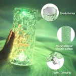 Childgossip G2L Hot Selling Diwali Light Color Changing Rose Crystal Diamond Table Lamp Night Lamp (12 cm, White)