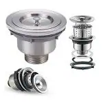 Scw Silver Stainless Steel Sink West Coupling With Basket Cap