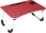 FURNITURE FACTORY Wood Portable Laptop Table  (Finish Color to RED)