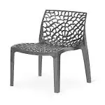 TAPODHANI Web Designer Plastic Outdoor Chair (1Pc, Black)