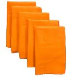 SHOP BY ROOM Soft Flannel Duster for Cleaning (Orange) - Set of 5