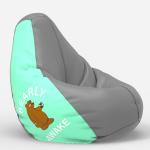 ComfyBean Bag with Beans Filled XXL- Official: Jack & Mayers Bean Bags - For Teenagers - Max User Height : 4.5-5 Ft.-Weight : 45-50 Kgs(Model: Printed-Bearly Awake - Light Grey Peach)