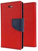 AmericHome Samsung Galaxy J7 (2015) SM-J700F, SM-J700H, SM-J700M Red Artificial Leather, Rubber, Cloth Grip Case Flip Cover