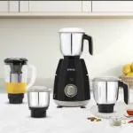 Borosil 750W Infinity Mixer Grinder with 4 Stainless Steel Jars (1.5L Jar with Fruit Filter, 1.5L Blending Jar, 1L Dry/Wet Grinder Jar, 400ml Chutnery Jar), Kitchen Mixie, 5 Years Warranty on Motor