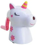 Toyshine White Unicorn Handheld Plastic Manual Pencil Sharpener