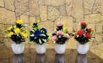 Ryme Pack Of 4 Bonsai Wild Artificial Plant with Pot Small Size (16 cm, Multicolor)