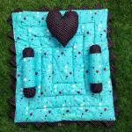 Motherhood Blue Cotton Baby Mattress Bed With Side Support Heart Shaped Pillow