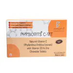 Physiovits C-VIT Vitamin C 500 mg with Vitamin D3 and Zinc Chewable Tablets