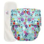 Mylo Essentials Cloth Diaper for Babies|Oeko-Tex Certified|(3Months-3Years)|5kg-17kg|Reusable with Adjustable Snap Button|Pack includes 1 Diaper & 1 Wet-Free Inserts-(Floral Print)