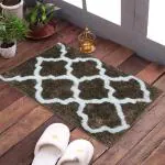 Enyra Bath Mat Anti-Slip Hot Melt Coating Serene Microfibre Abstract Design Bath Mat - 37x57 cm, Floor Mat for Bathroom/Bedroom/Kitchen/Door - Pack of 2 Piece - Coffee