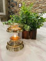 T-KA108 Brass Table Diya  (Height: 4.25 inch)