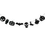 Festiko Halloween Party Decorations, Black Halloween Bat Ghost Pumpkin Banner Kit, Halloween Party Supplies For Yard Front Door Doorways Fireplace Home Decorations
