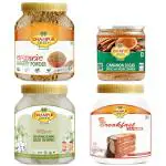 Dhampur Green Tea & Coffee Essential Pack - 2.7 kg, Breakfast Sugar, Organic Desi Khand, Organic Jaggery Powder 800g Each & Cinnamon Sugar 325g