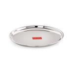 HAZEL Stainless Steel Breakfast Plate with Glossy Finish | Quarter Plates for Kids Serveware Tableware | Thali plates For Kitchen | Serving Plates Set of 1, 23.5 cm