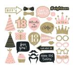 Festiko 18th Birthday Photo Booth Props, Fully Assembled, 18th Birthday Decorations, 18th Birthday Party Supplies, 18th Photo Booth Props Kit, (30 Pieces)