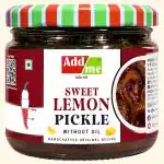 Add me Sweet-Sour lemon pickle Without Oil Lime Pickles Khatta Meetha Nimbu Aged purana Nimbu Ka Achar 350g Homemade Recipe & Taste Glass Jar