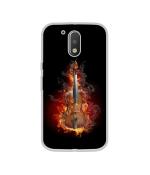 Casotec Burning Violin Design Printed Silicon Soft TPU Back Case Cover for Motorola Moto G4 Plus