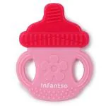Infantso Pink Bottle Shape Food Grade Silicone Non-Toxic Baby Teether (2+ M)