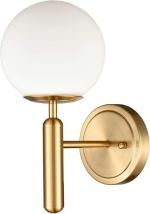 VRCT Improvhome EUL Mid-Century Bedroom Sconce Globe Vanity Wall Light in Brass Finish Incomplete