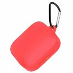 Ragro Silicone Front And Back Case With Keychain For Noise Air Buds (Red)